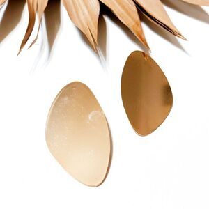 Gold geo dangle stud earrings S446